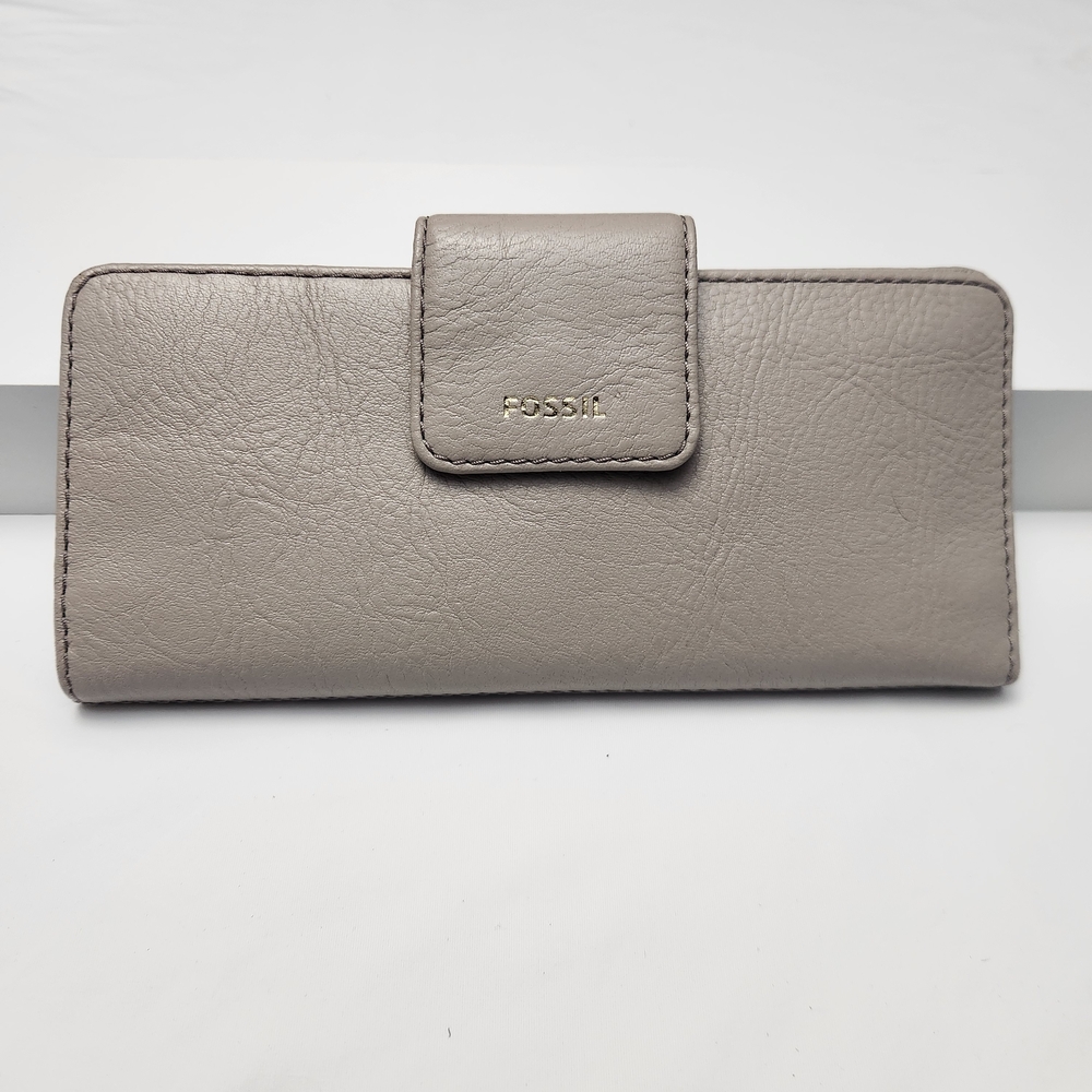 Fossil Madison Clutch‎ Wallet Graystone Leather